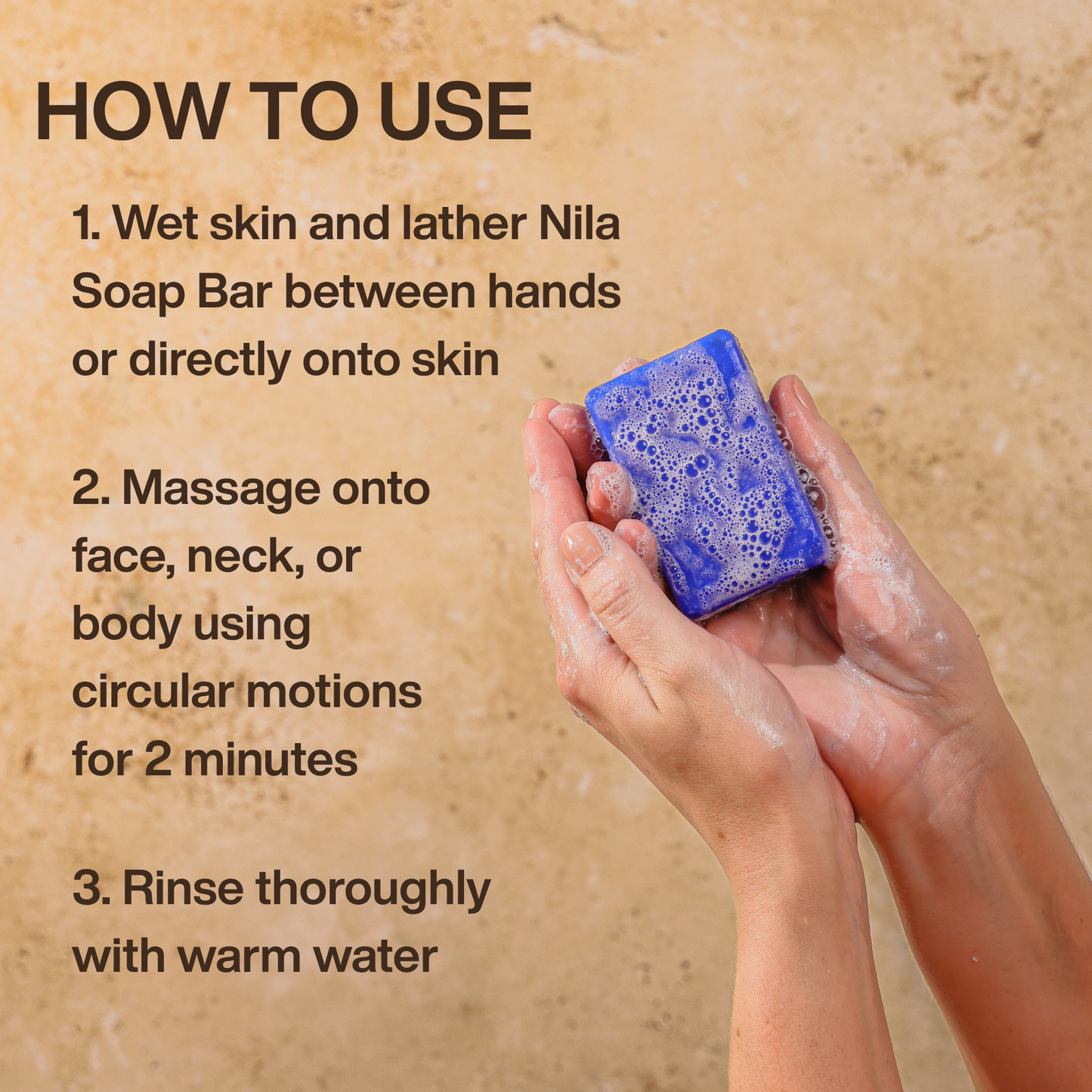 Moroccan Soap, Blue Nila Soap for Face and Body, Made from Nila Powder (Pack of 2)