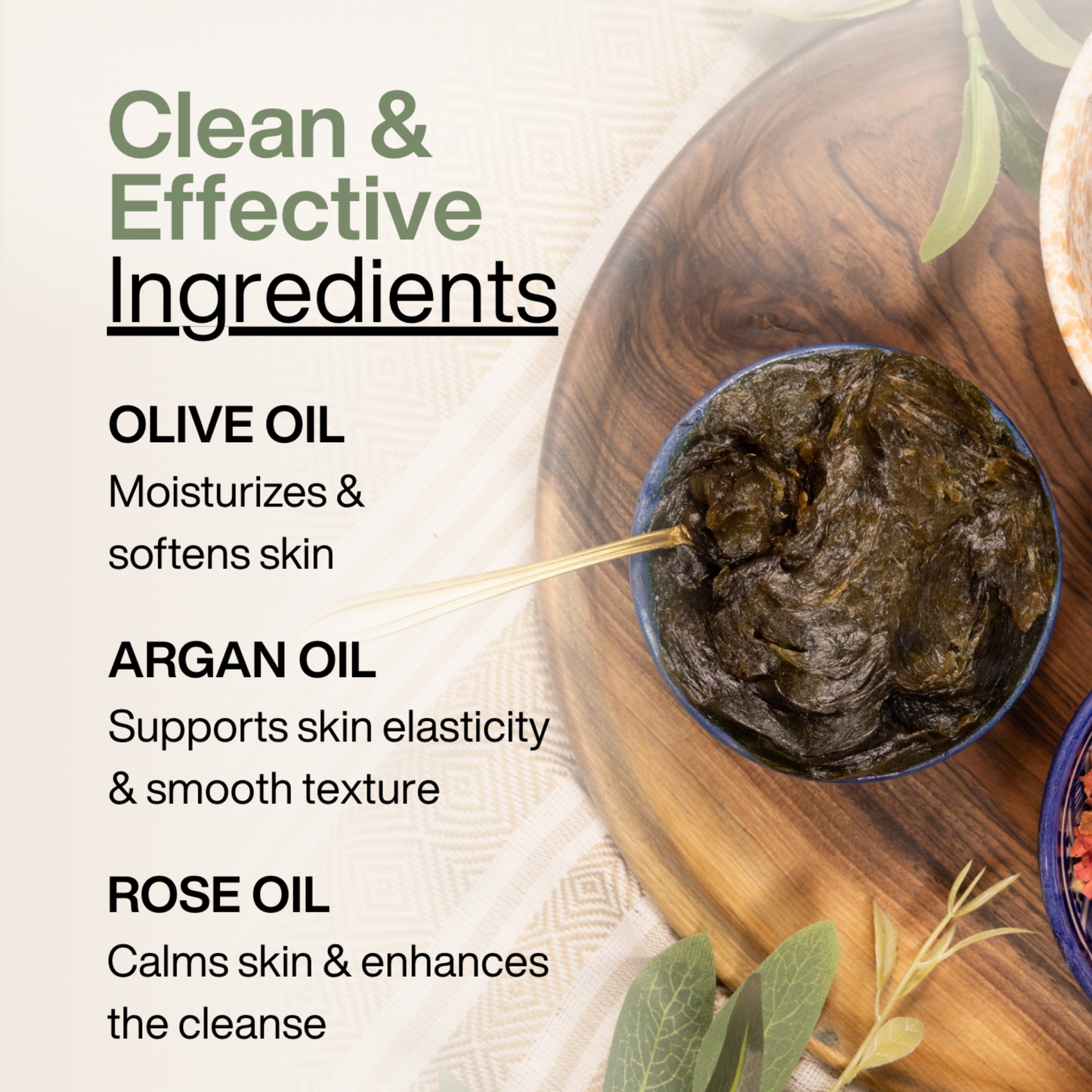 Moroccan Black Soap with Argan and Rose Oil, Hammam Exfoliating Natural Black Beldi Soap, Moroccan Body Scrub, Traditional Savon Noir (7 oz)