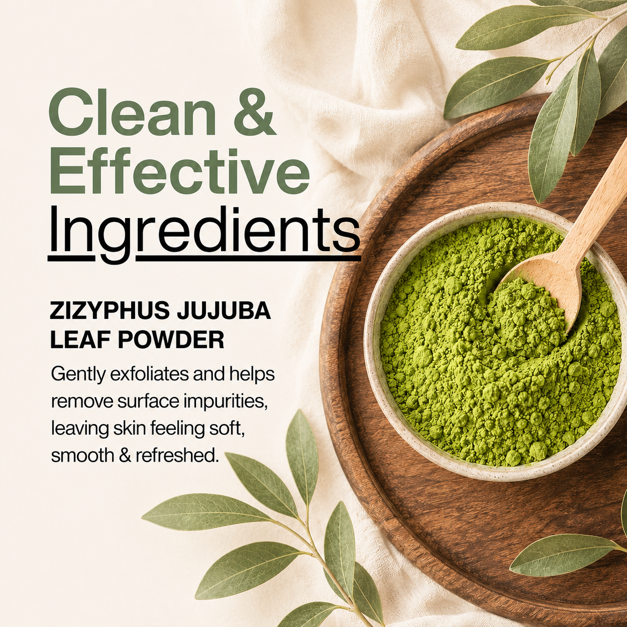 Qasil Powder, 7 oz / 200 g – 100% Pure Zizyphus Jujuba Leaf for Face, Body, Hair & Scalp Care – Plant-Based Beauty Mask Powder, Poudre de Qasil