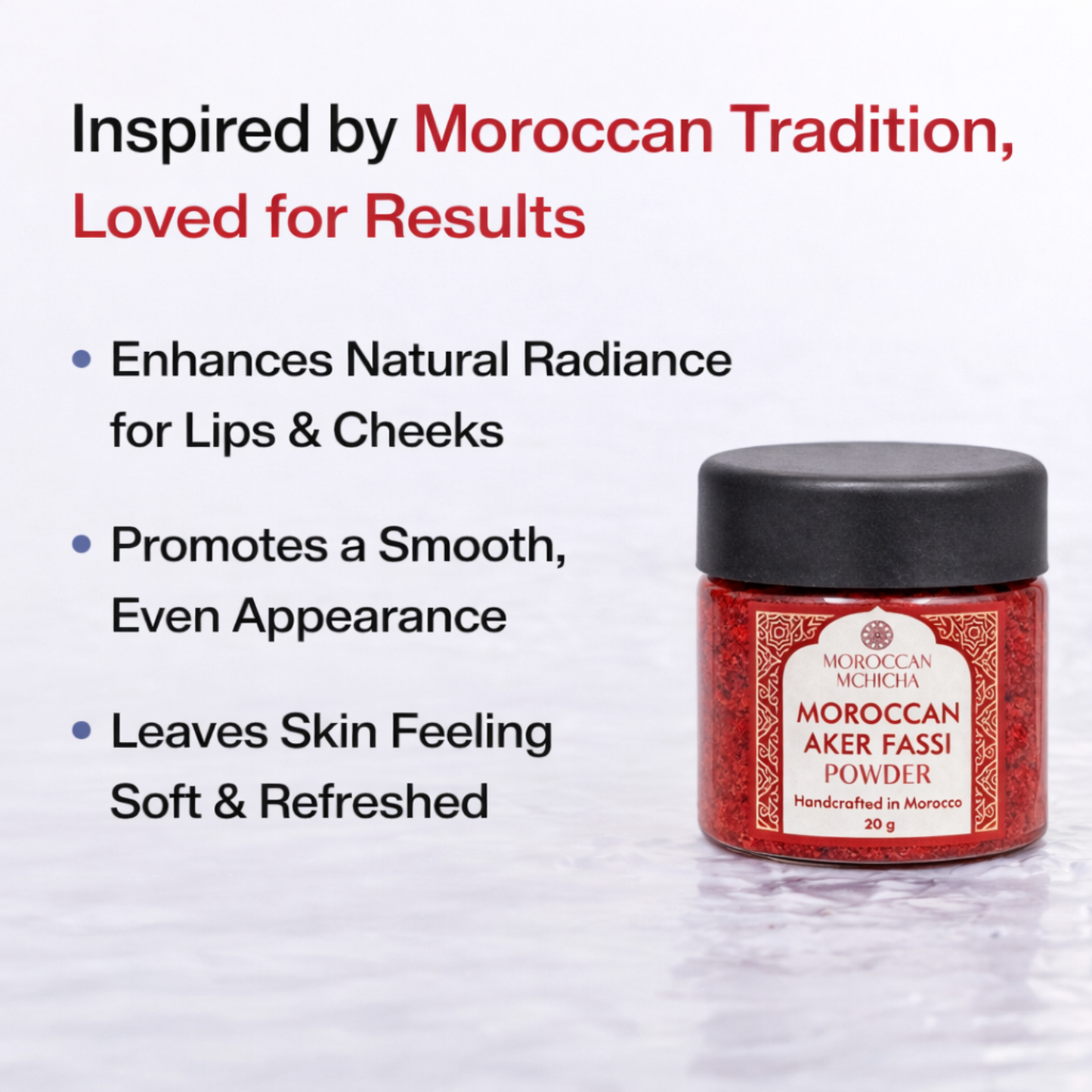 Aker Fassi Powder, 1 oz – Aker Fassi Lip Stain, Traditional Moroccan Tint for Cheeks & Lips